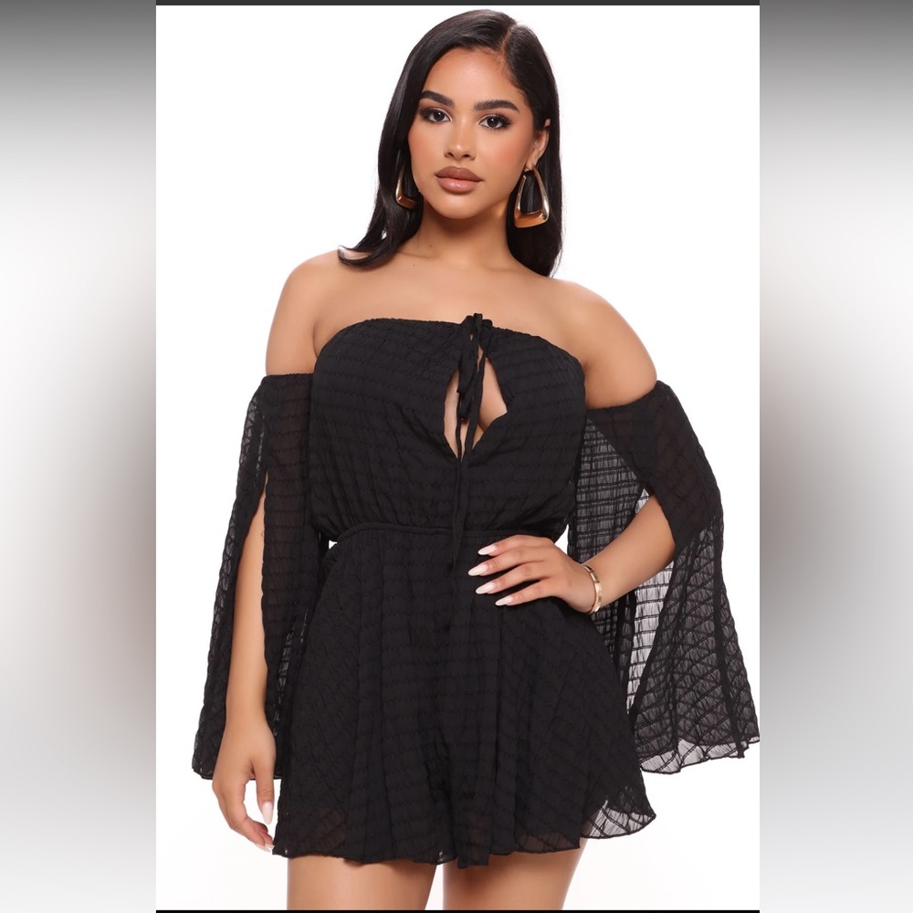 Black chiffon romper
